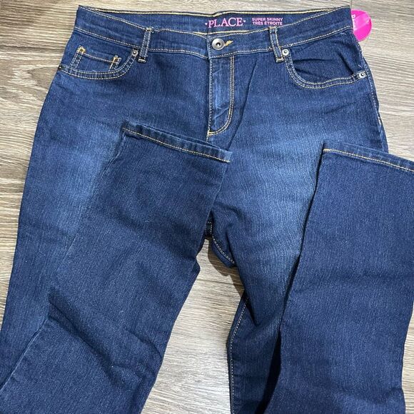 NEW The Children's Place Size 10 Super Skinny Blue Denim Jeans - Picture 3 of 4